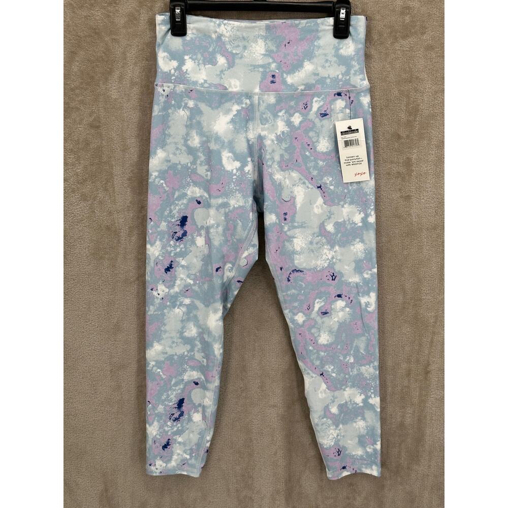 Wildfox Leggings Womens XL Watercolor Spill Tie Dye High Rise Cropped Workout